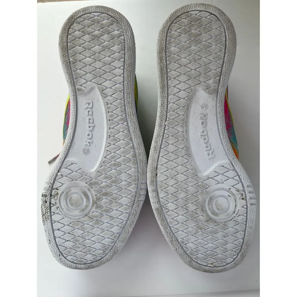 Reebok Club C 85 Unisex Pride Rainbow Tie Dye Canvas Sneakers Men 8/ Women 9.5